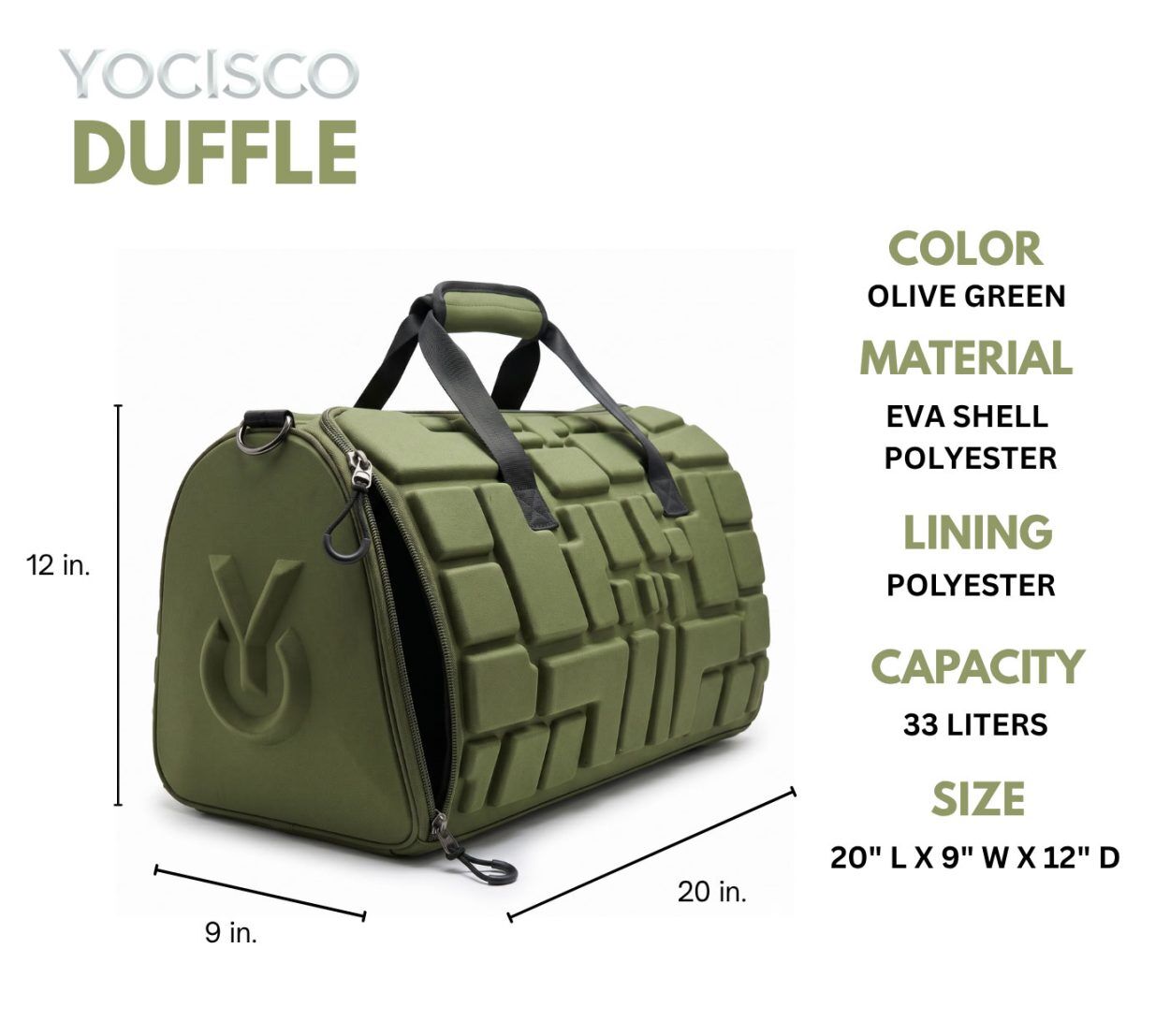 YOCISCO-Gidlock-Duffle-Dimensions